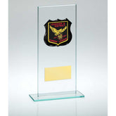 JADE GLASS PLAQUE WITH PLATE (REQUIRES SP-SHIELD OR SHIRT-B) - 7.25in